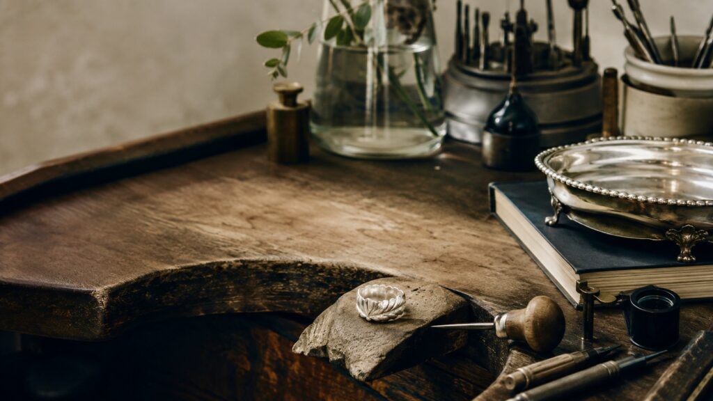 Jeweller’s workshop in warm light